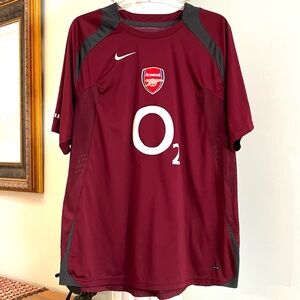 Vintage Nike Arsenal FC Soccer Jersey Gunners Total 90 Maroon Size L